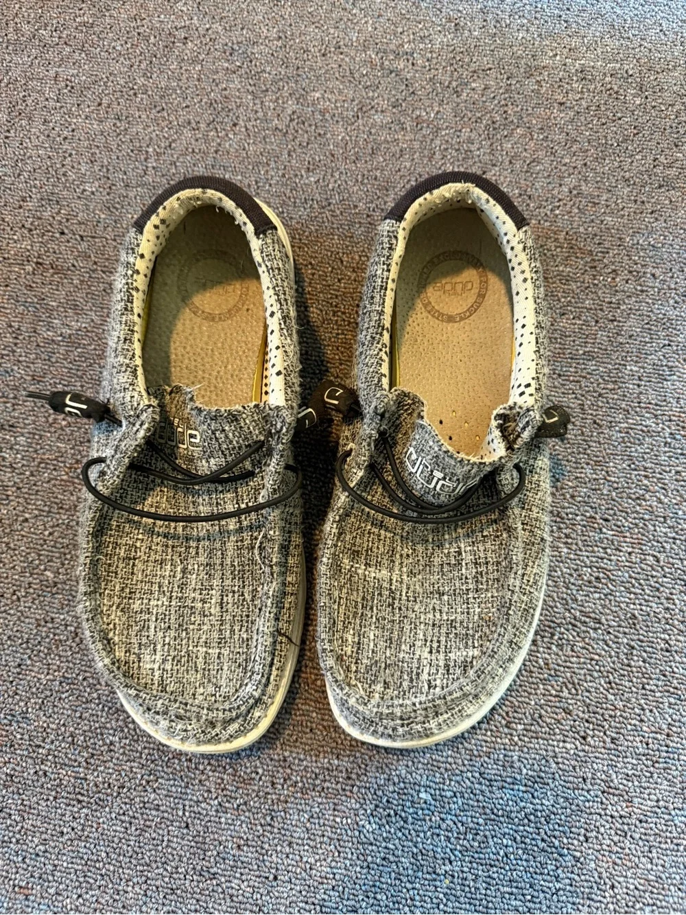 Hey Dude Kids Slip-On Sneakers in Heather Gray and Black Trim